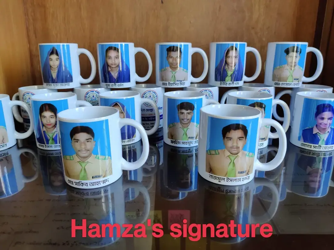 School portrait mugs produced in bulk
