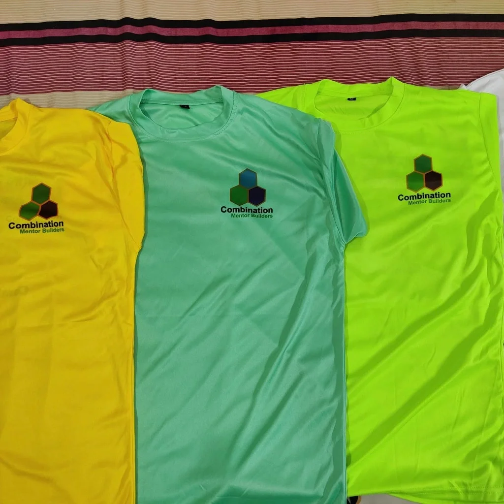 Custom printed company t-shirts with Combination Mentor Builders chest logo